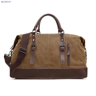 ﹍✸AUGUR Canvas Bag Shoulder Messenger Bag Tote Bag Large Capacity Travel Bag Black