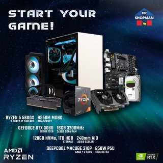 AMD Ryzen 5 5600X GeForce RTX 3060 / 3060Ti w/ Liquid Cooling Desktop PC Build Package Bundle Set
