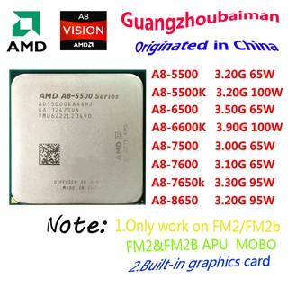 USED AMD FM2 Processor work on FM2 + FM2b / A8-5500 5600K 6500 6600K 7500 7600 7650k Quad-core CPU /AMD socket FM2 APU Built-in graphics card