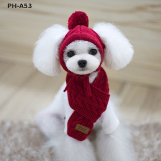 {HOT} Fashion Winter Warm Knitted Pet Hat Scarf Set Dog Puppy Hat Cap Pet Products #PH-A53