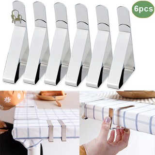 NU 6 Pcs/Set Tablecloth Clip Stainless Steel Adjustable Table Cover Holder For Home Wedding Party Pi