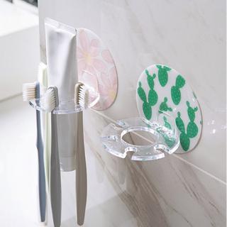 Multifunction Strong Suction Wall Shaped Toothbrush Rack Bathroom Toothbrush Holder Punch-free Shelf (2)