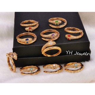 【YH】10k rose gold plated snake ring (adjustable)