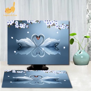 Computer Cover Dust Cover Desktop Computer Cloth LCD Monitor Keyboard Host Protective Case Screen Covering Cloth Dust-Proof (1)