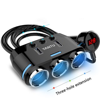 Auto Socket Cigarette Lighter Quick Charge 3 Way 12-24V Car Charger Dual Usb