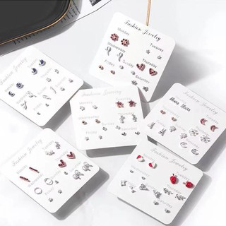 [MJ&AJ] S92.5 Silver and Korean Fashion 3 in 1 Earrings Jewelry
