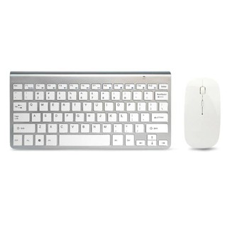 Home and office wireless combination noiseless 2.4G keyboard and mouse combo (White)