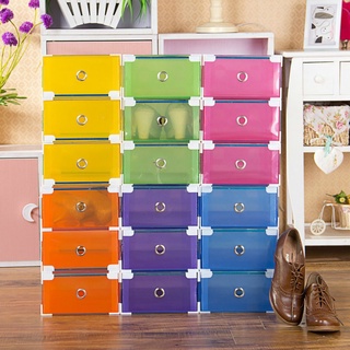 LS✔ Colorful Stockable Shoe Box Storage Organizer Shoe Box Foldable Drawer Case Storage COD