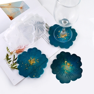 DIY Crystal Epoxy Mould Flower Shape Coaster Molder Handicraft Making Mould