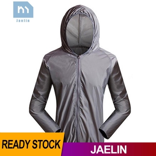 Jae【Ready Stock】Sun Protection Men Hooded Jacket Waterproof Quick Dry Outdoor Anti-UV Coat