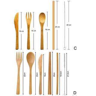 Bamboo Cutlery Spoon Straw Cutlery Set Japanese Cutlery Set (7)
