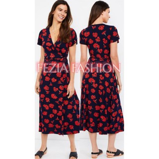 Fashionable Lorena Red Floral Wrap Up surplice Maternity Nursing Casual Formal Church Daily Outfit