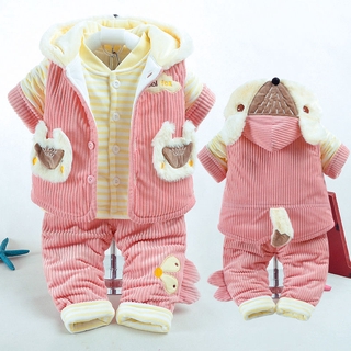 nan tong zhuang qiu dong kuan0A1-2-Year-Old Baby3Three-Piece Suit Female Baby6Months Newborn Winter (7)