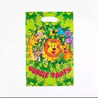 10 Pcs Jungle party theme supplies gift bag disposable character loot bag birthday party decorations