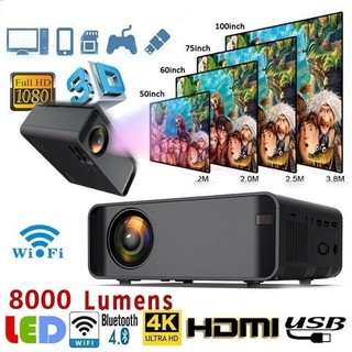LED MINI Projector 8000 Lumens 1080P Resolution Portable WiFi 3D 4K HD Mobile Phone Wireless Projector Home Theater