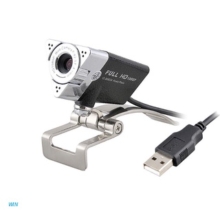 WIN USB Manual Focus Webcam 1080P Web Computer USB Camera with Mic for Video Calling Recording Conferencing 2.0 Megapixel