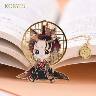 KORYES Anime Bookmark Tassel Stationery Tian Guan Ci Fu Xie Lian Fringed School Supply Student Gift Pagination Mark Hua Cheng Book Markers