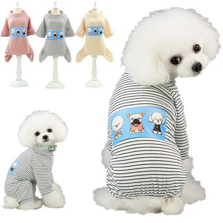 S-XXL Pet Dog Jumpsuit Clothes Small Dogs Striped Pajamas Comfortable Cotton Puppy Dog Clothing For Teddy