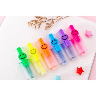 Colorful Mini Highligter Smile Egg Lollipop Mini Pen Set Of 6 Pcs Cute Highlighter Textliner