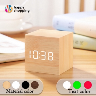 Digital Qualified Wood LED Alarm Clock Wood Clocks Table Decoration Control Voice Snooze Function