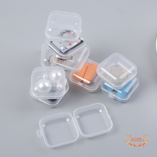 Small Jewelry Storage Box Square Transparent Plastic Storage Box Case Craft Jewelry Organizer Beads Earrings Rings Sundries K2