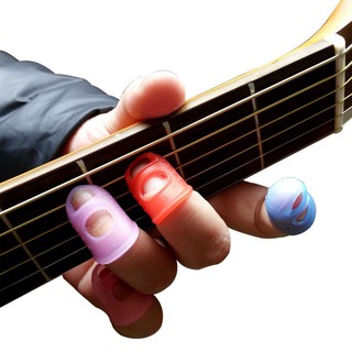 Fingertip Protector Fingerstall Silicone Guitar String Finger Guard Guitar Thumb Picks Finger Ballad Guitar