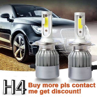 C6 Car LED Headlight Kit COB H4/H7 36W 7600LM White Light Bulb