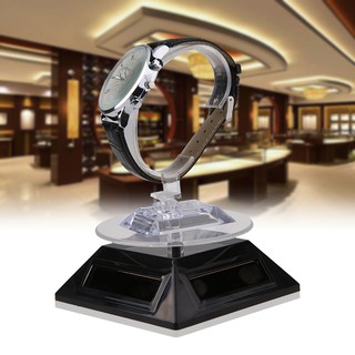 ❤MA-NEW❤Solar Showcase 360 Turntable Rotating Jewelry Watch Ring Display Stand 037