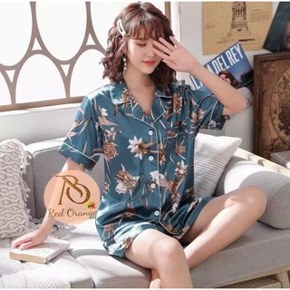 R&O #SW2 Silk Korean Terno Printed Sleepwear Nightwear Short Sleeves set Pajama