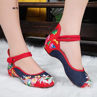 ♔Casual Flat Chinese Style Flower Embroidered Cloth Shoes