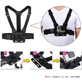 6 in 1 Universal Waterproof Action Camera Accessories Bundle Kit - Head Strap Mount/Chest Harness/Se