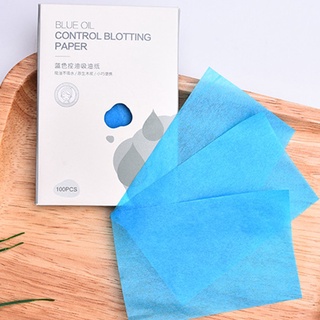 100 Pcs Blue Oil Control Oil Absorbing Paper Film Tissue Makeup Blotting Paper Facial Cleaner Facial