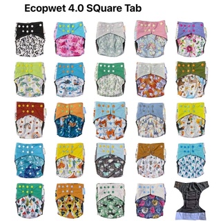 Best Seller Ecopwet Squaretab Pure Charcoal Cloth Diaper with 5-Layer Bamboo Charcoal insert