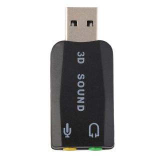 【1219】 USB 2.0 to 3D Mic Speaker Audio Headset Sound Card Adapter 5.1 for PC Laptop