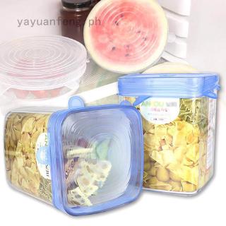 yayuanfeng 6pcs Stretch Silicone Food Bowl Cover Storage Wraps Seals Reusable Lids