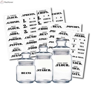 Farmhouse Pantry Labels 6 Sheets Transparent Waterproof Pantry Stickers Food Jar Labels for Pantry Organization