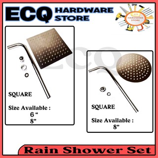 8inch Ultra Thin Top Overheaded Rain Rainfall Shower Head Spray Supplies for Bathroom