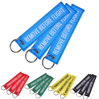 【Ready Stock】¤✼✲Unisex Remove Before Flight Car Motorcycle Embroidery Keychain