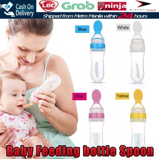 Baby Feeding Bottle Spoon Food Spoon Bottle Training Feeder Infant Silicone Spoon Feeding Bottle