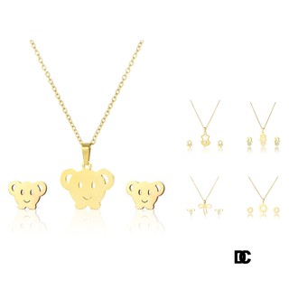 CARLIDANA Necklace Set Necklace with Earrings Gold Stainless Steel Jewelry Set 8
