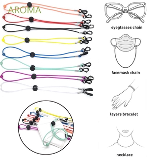 AROMA Mask Rope Mask Holder Chain Hold Straps Glasses Rope Face Mask Necklace Double Buckle Convenient Anti-lost Mask Cord Holders Neck Straps Anti-slip Adjustable Rope/Multicolor