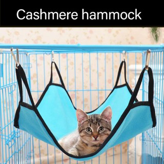 ┇Cat Hammock Hanging Soft Fleece Hamster Rabbit Cage Beds For Pet Sleeping