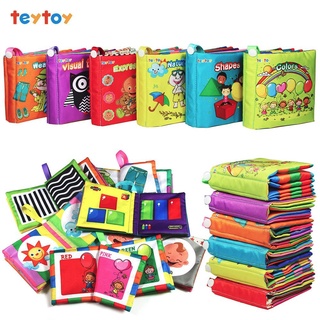 My First Soft Book,teytoy 6 PCS Baby Cloth Books Early Education Toys Activity Crinkle Cloth Book