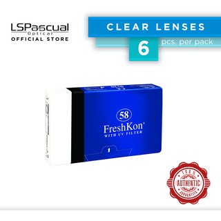 Freshkon 58 6 Pieces Clear Montlhy Disposable Contact Lenses (-0.75 to -5.00)