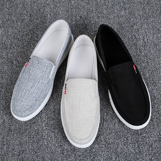 ✽Summer breathable men s shoes casual old Beijing cloth shoes men s lazy one-foot canvas shoes men s