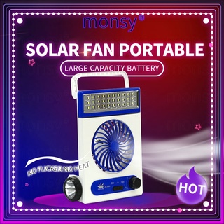 Fan Mini Solar Light Fan LED With Flashlight Rechargable Emergency Camping Tent Fan