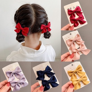 2pcs Kids ins Korean Bow Hairpins side clips Baby Girls Hair Accessories Hair Clip