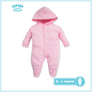 Cotton Stuff - Long Sleeve Sleeper with Hood (Pink)
