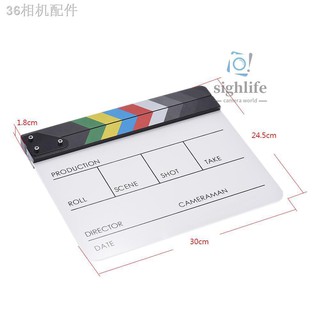 ₪♀/10" * 12" / 24.5 * 30cm Acrylic Dry Erase Clapboard Clap-stick Clapper Board Slate for Film Movie
