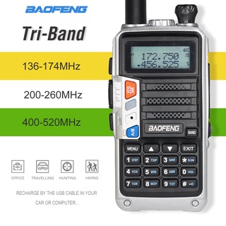 2pc/set Tri-Band Baofeng Walkie Talkie UV5R Pro 220-260MHz Portable Two Way Ham Radio 8W HF FM Trans (8)